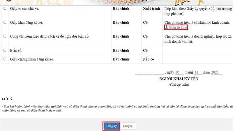 Cách đăng ký đổi biển số vàng