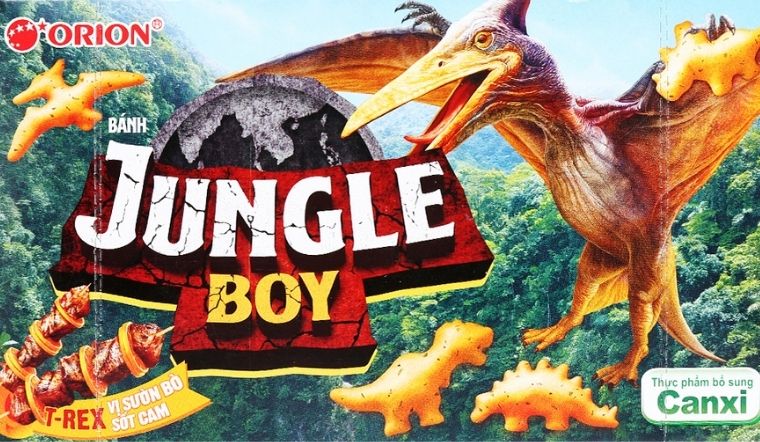 Bánh Jungle Boy T-Rex sườn bò sốt cam Orion có gì đặc biệt?