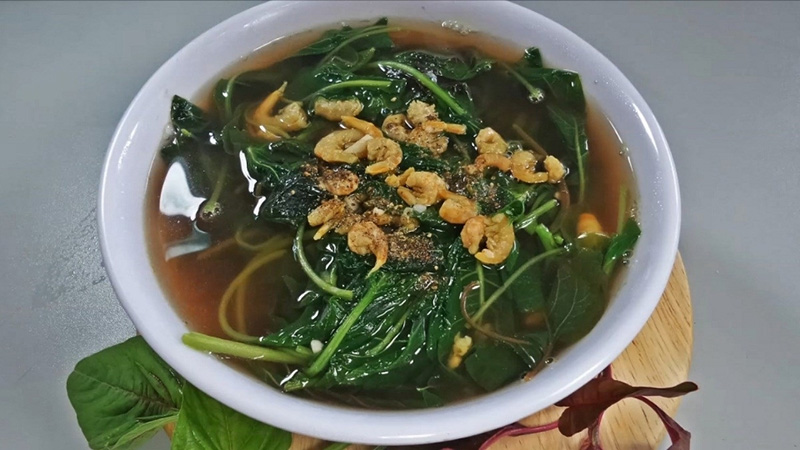 Canh rau dền tôm khô