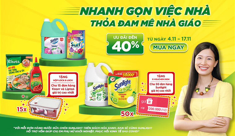 Đơn hàng cao nhất - nhận quà cực chất từ Sunlight, Knorr 