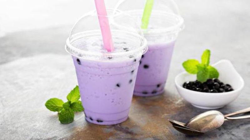 How to make delicious blueberry milk tea, drink is addicted