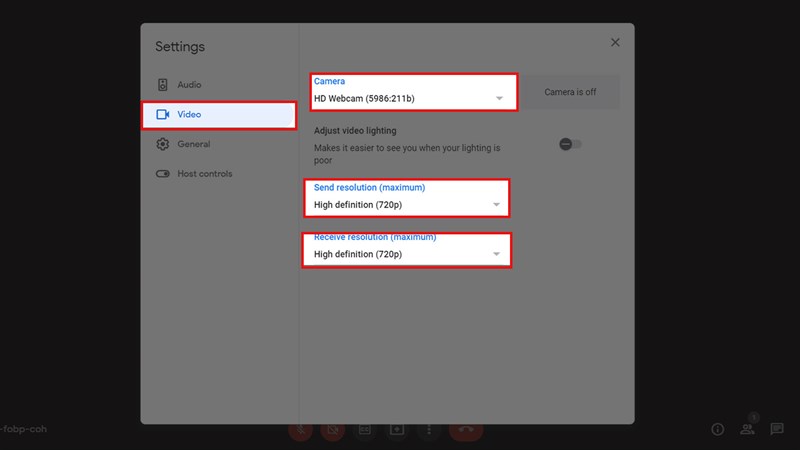 Cách thay đổi chất lượng video hoặc ảnh trên Google Meet