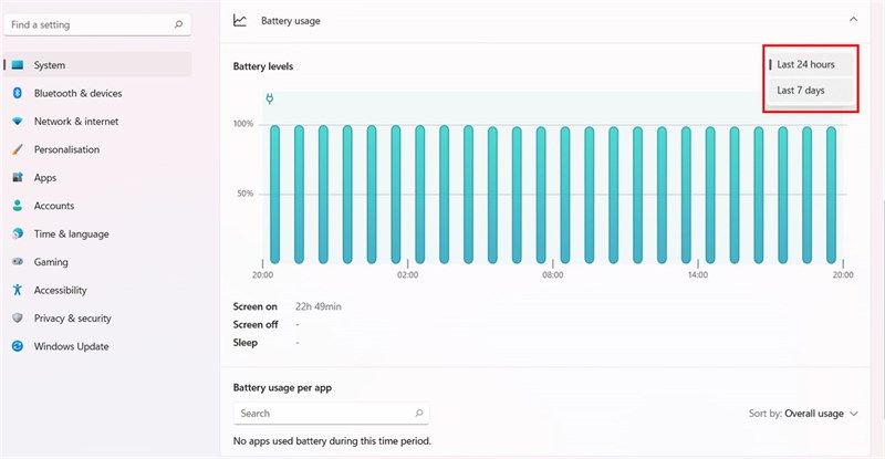 cách kiểm tra thời gian sử dụng pin trên máy tính Windows 11
