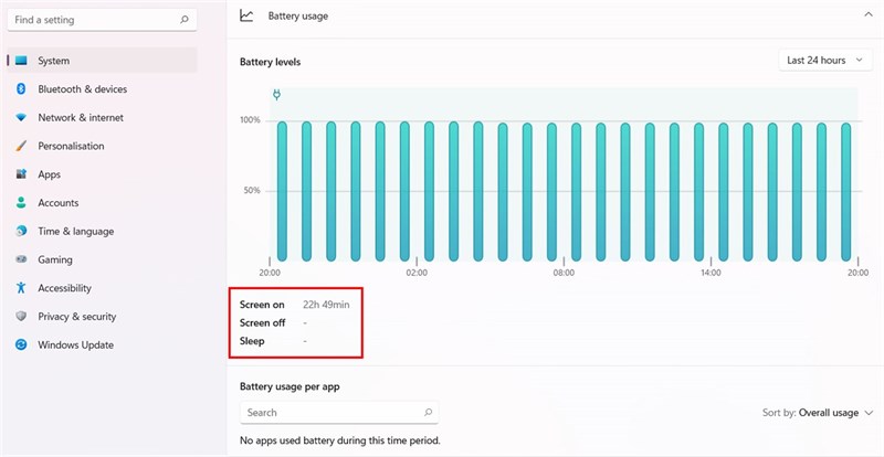 cách kiểm tra thời gian sử dụng pin trên máy tính Windows 11