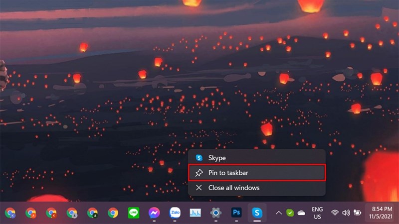 Hướng dẫn cách thêm ứng dụng vào thanh Taskbar Windows 11
