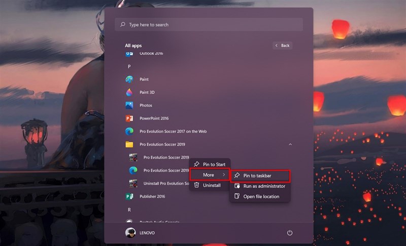 Hướng dẫn cách thêm ứng dụng vào thanh Taskbar Windows 11