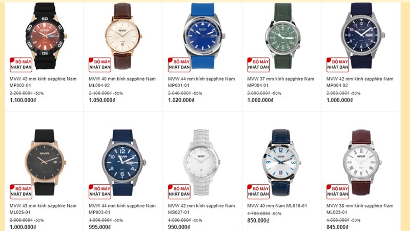 Sale lên đến 50% các loại đồng hồ thời trang