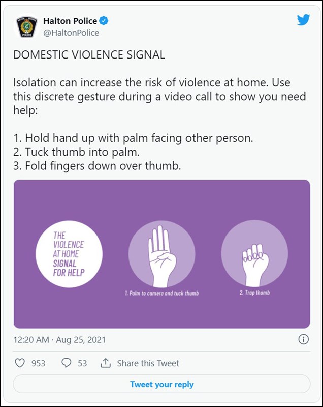 Tín hiệu tay được cho là đã giúp cô gái thoát được nạn