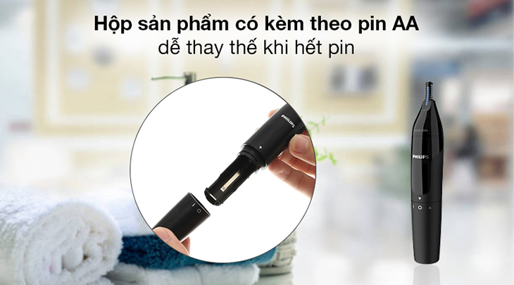 Nguồn sử dụng pin AA thông dụng, dễ thay thế