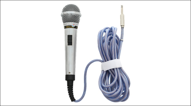 Hãy cắm dây micro vào lỗ Mic trên amply