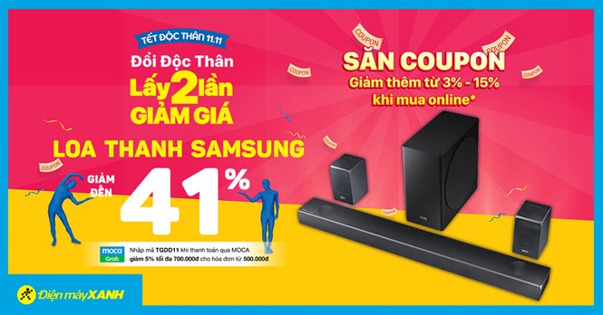 Sale Tết độc thân - Loa thanh Samsung giảm lớn đến 41%, trả chậm 0% lãi suất, không lo phí ship. Săn COUPON giảm thêm đến 15%. Mua ngay!