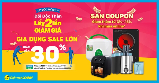 Sale Tết độc thân - Gia dụng giảm lớn đến 30%, hàng ngon giá hời, giao nhanh miễn phí!