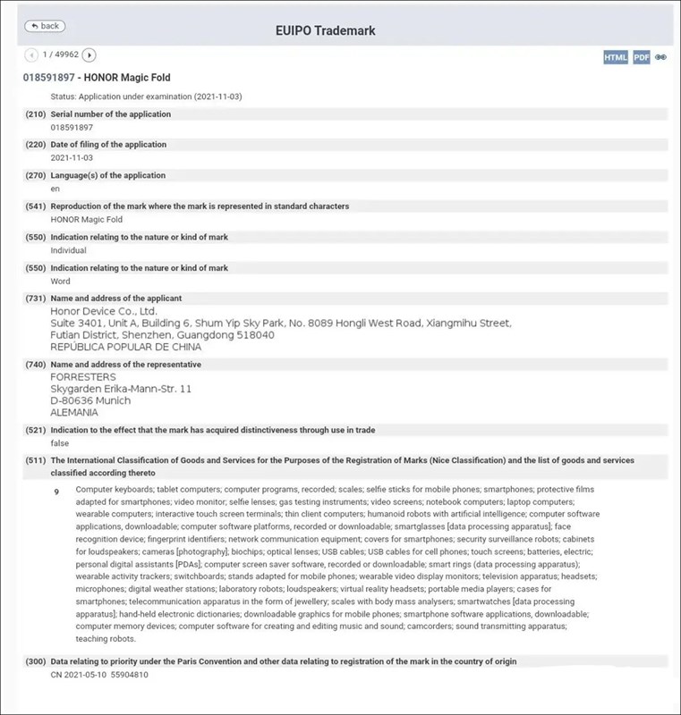 Đăng ký nhãn hiệu Magic Fold