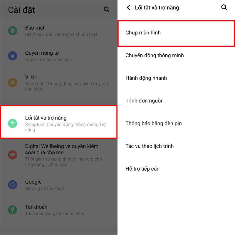Chụp màn hình nhanh Chụp màn hình nhanh