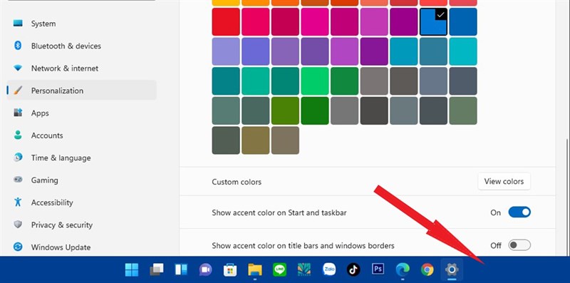 Cách đổi màu thanh Taskbar trên Windows 11