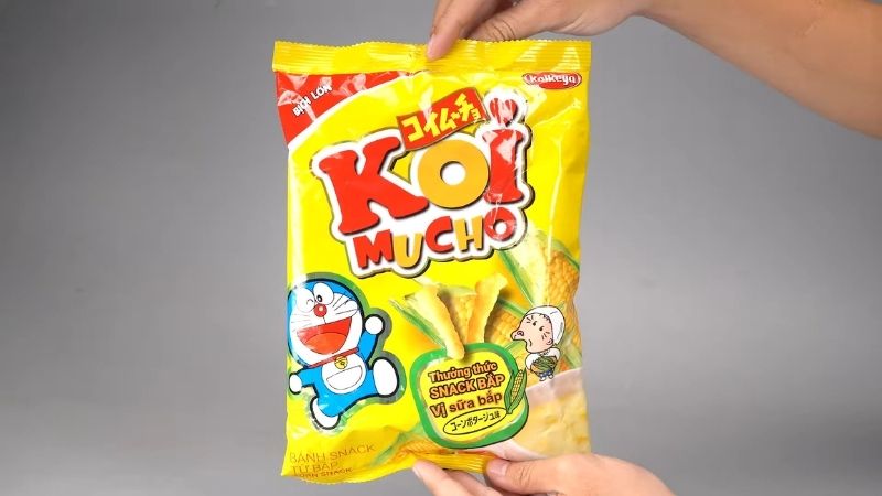 Snack Koimucho hương vị sữa bắp được giới trẻ yêu thích