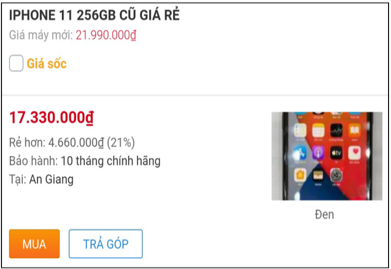 iPhone 11 256GB cũ iPhone 11 256GB cũ