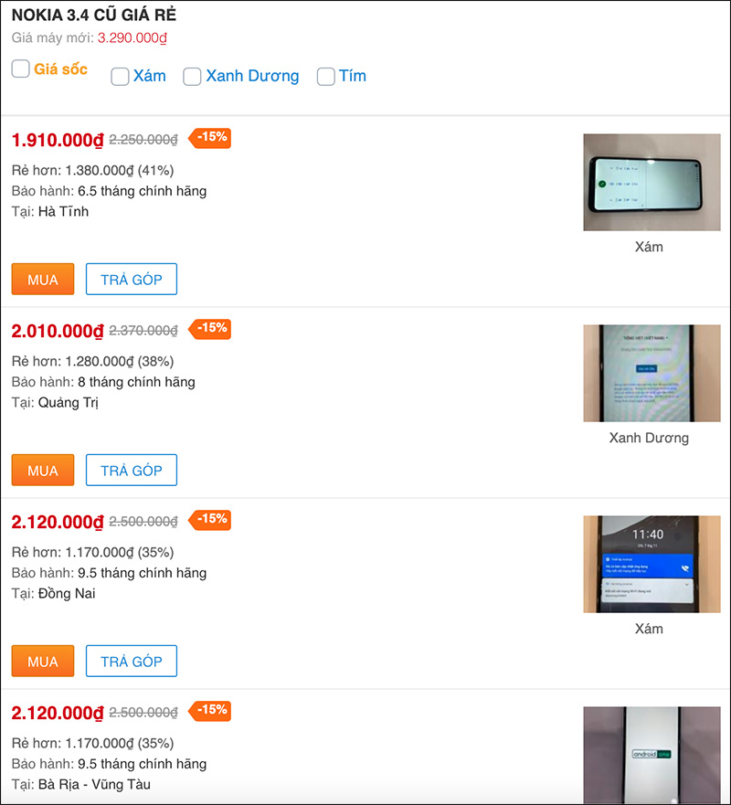 Mua sắm Ngon - Bổ - Rẻ với loạt smartphone cũ giá rẻ dưới 2 triệu đồng