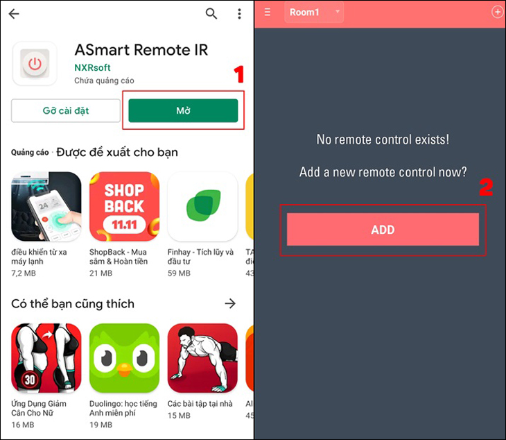 Sau khi bạn cài đặt ứng dụng, bạn chọn Mở rồi chọn Add.