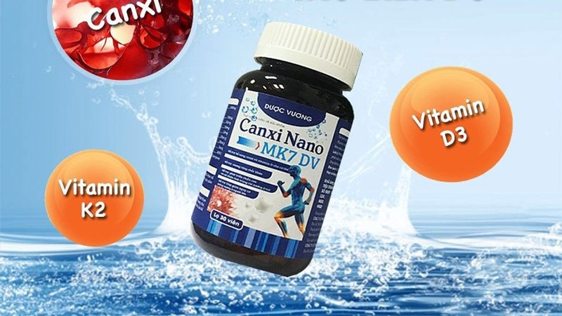 Canxi nano MK7 kết hợp từ 3 thành phần chắc khỏe cho xương gồm: Canxi, Vitamin K2 và Vitamin D3