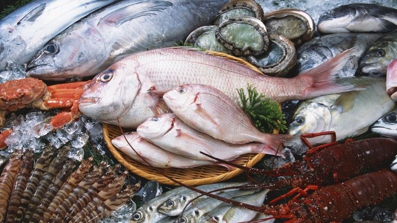 Nhiều loại hải sản là nguồn cung cấp phốt pho dồi dào