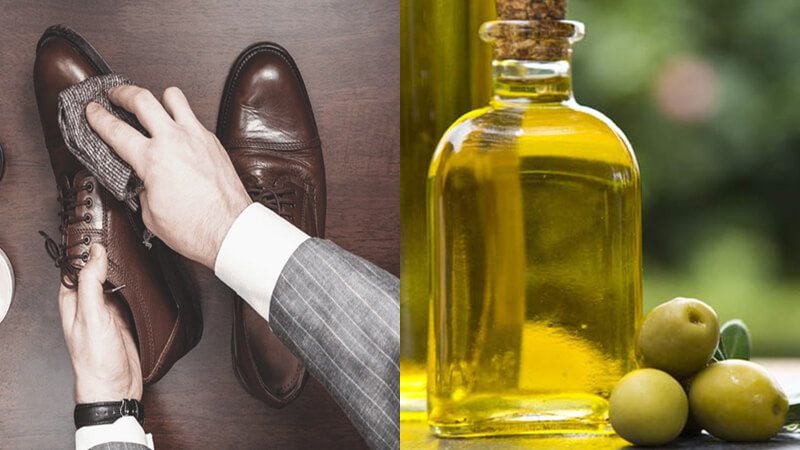 Khắc phục giày da bị xước bằng dầu olive