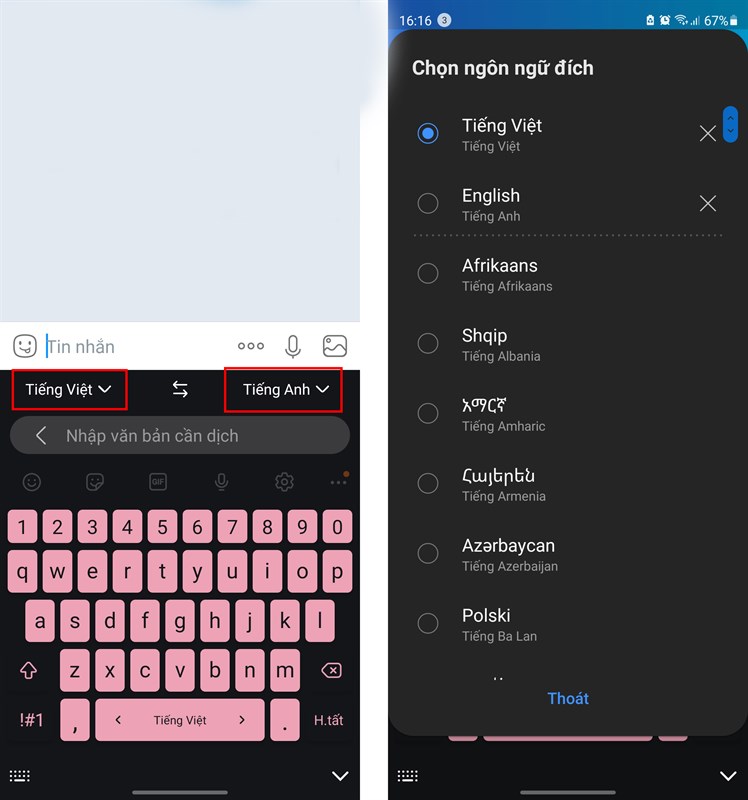 Hướng dẫn cách dịch ngôn ngữ trực tiếp trên bàn phím