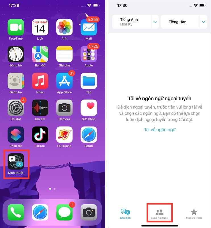 Cách sử dụng chế độ Dịch tự động trực tiếp đoạn hội thoại trên iPhone Cách sử dụng chế độ Dịch tự động trực tiếp đoạn hội thoại trên iPhone