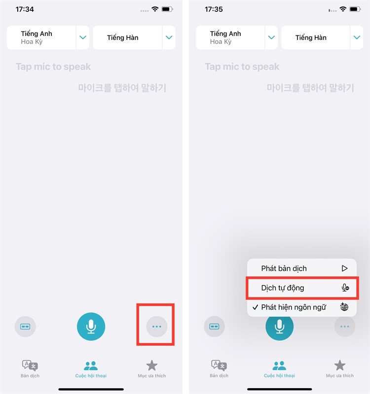 Cách sử dụng chế độ Dịch tự động trực tiếp đoạn hội thoại trên iPhone Cách sử dụng chế độ Dịch tự động trực tiếp đoạn hội thoại trên iPhone