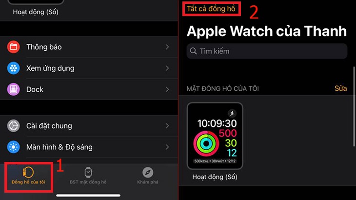 Bước 1: Trên màn hình chính iPhone, chọn Watch > Chọn Đồng hồ của tôi > Chọn Tất cả đồng hồ.