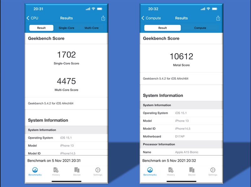 Điểm Geekbench 5 của iPhone 13 