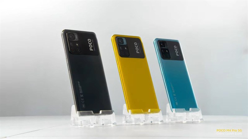 Ngoài màu đen, POCO M4 Pro 5G còn có thêm hai lựa chọn màu khác