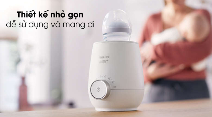 Máy hâm sữa Philips Avent SCF358.00 có thiết kế nhỏ gọn, hiện đại, dễ bố trí trong nhà hoặc mang theo khi đi ra ngoài.