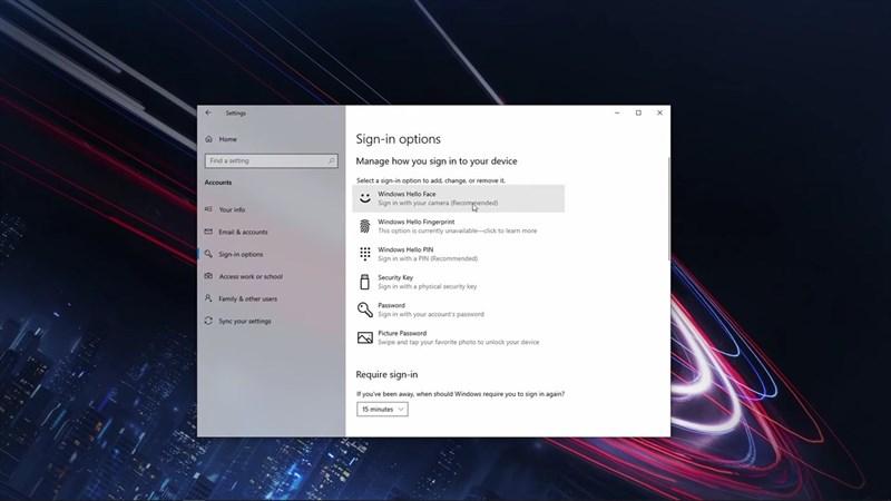 Webcam hỗ trợ nhận dạng khuôn mặt Windows Hello. Nguồn: Youtube.