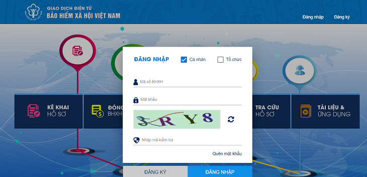 Trên Cổng Dịch vụ công BHXH