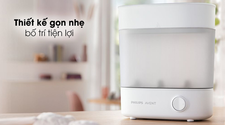 Máy tiệt trùng bình sữa Philips Avent của nước nào? Có tốt không? > Máy tiệt trùng bình sữa 3 trong 1 Philips Avent SCF291.00 có thiết kế gọn nhẹ, đơn giản, dễ bố trí ở bất kỳ nơi nào bạn muốn.