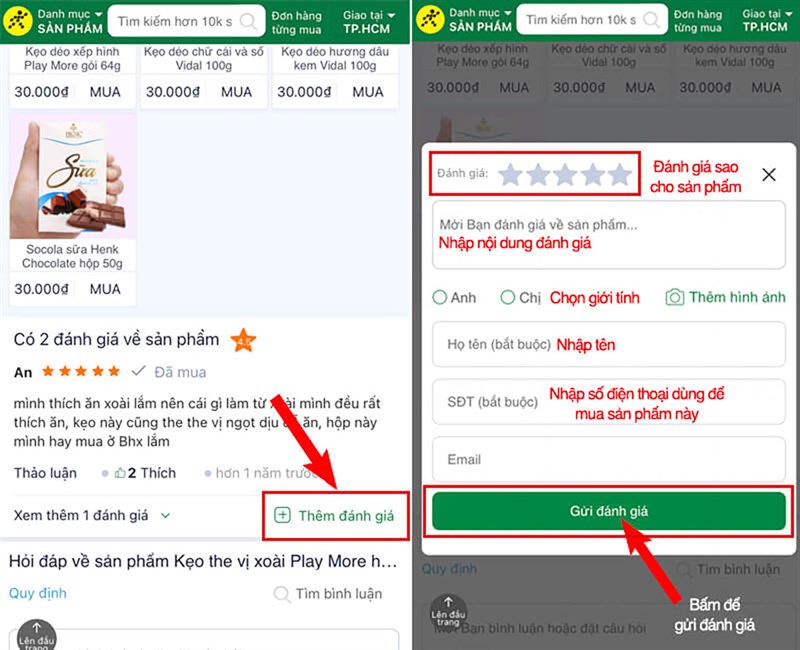 Đánh giá sản phẩm Bách hoá XANH, nhận liền phiếu mua hàng, xem ngay!