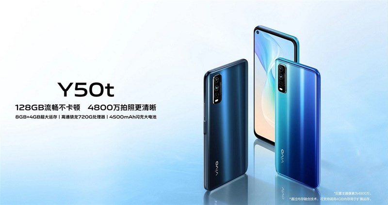 Vivo Y50t ra mắt: Chip Snapdragon 720G, camera 48MP, pin 4.500mAh, giá chưa tới 5 triệu đồng...