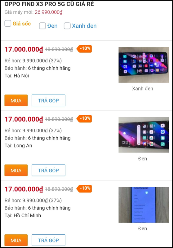 Điện thoại OPPO cũ giảm đến 30%, tha hồ lựa chọn từ giá rẻ đến cao cấp 3xpro