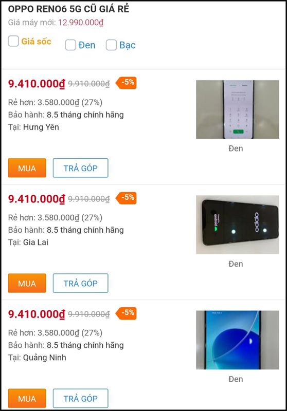 Điện thoại OPPO cũ giảm đến 30%, tha hồ lựa chọn từ giá rẻ đến cao cấp 65g