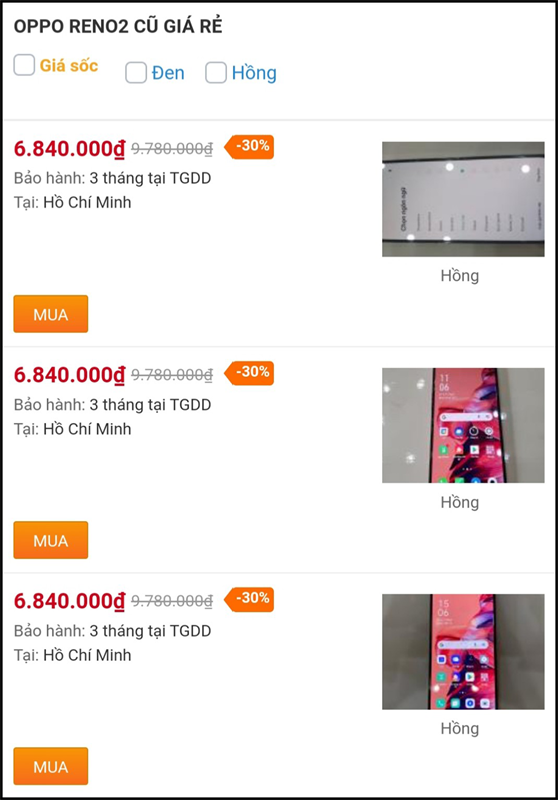 Điện thoại OPPO cũ giảm đến 30%, tha hồ lựa chọn từ giá rẻ đến cao cấp RENO2