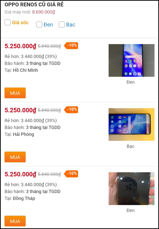 Điện thoại OPPO cũ giảm đến 30%, tha hồ lựa chọn từ giá rẻ đến cao cấp reno5