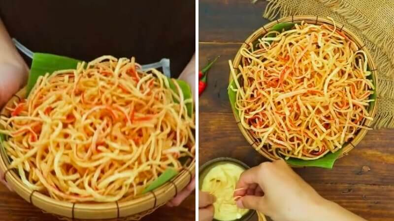 Revealing how to make crispy crab stick – famous Thai snack