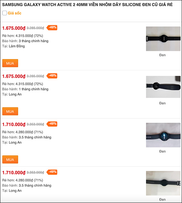 Chỉ từ 1.7 triệu đã có thể sở hữu Galaxy Watch Active 2 cũ giảm sốc