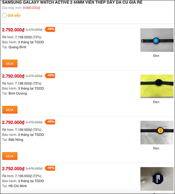 Chỉ từ 1.7 triệu đã có thể sở hữu Galaxy Watch Active 2 cũ giảm sốc