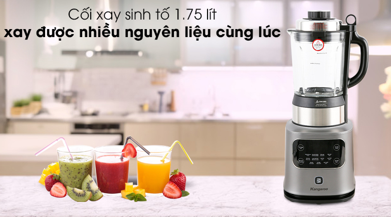 8 lý do chọn mua máy xay nấu đa năng Kangaroo KG175HB1 > Máy xay nấu đa năng Kangaroo KG175HB1 sử dụng an toàn cho sức khỏe với cối xay bằng thủy tinh cao cấp