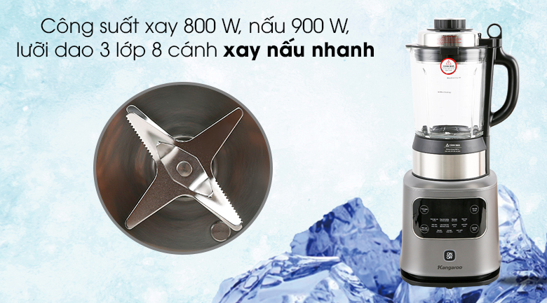 8 lý do chọn mua máy xay nấu đa năng Kangaroo KG175HB1 > Máy xay nấu đa năng Kangaroo KG175HB1 giúp thực phẩm được xay nấu nhanh chóng