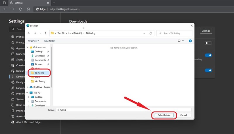 Cách thay đổi vị trí lưu tệp tải xuống trên Microsoft Edge