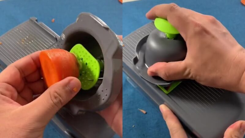 Bộ tay cầm củng dao bào đơn làm việc bào rau củ an toàn và gọn lẹ