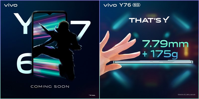 Vivo Y76 5G có thiết kế siêu mỏng và nhẹ